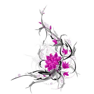 Lovely Hawaiian Flowers On Back designs Fake Temporary Water Transfer Tattoo Stickers NO.10381